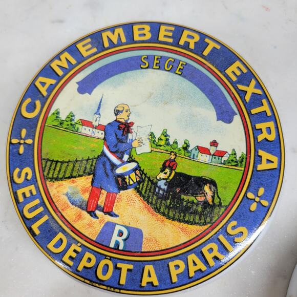 Mikasa Fromage WC301 Coasters Set of 5 French Cheese Label Ceramic Cork Back - Picture 16 of 16